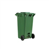 Recipiente de lixo de plástico externo com rodas 120L