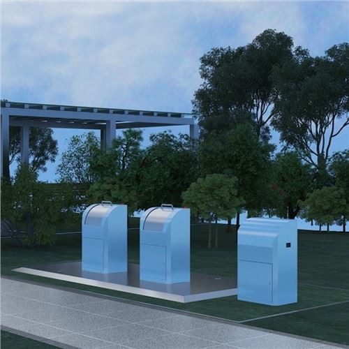 Recipiente de lixo subterrâneo da cidade