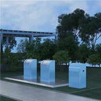 Recipiente de lixo subterrâneo da cidade