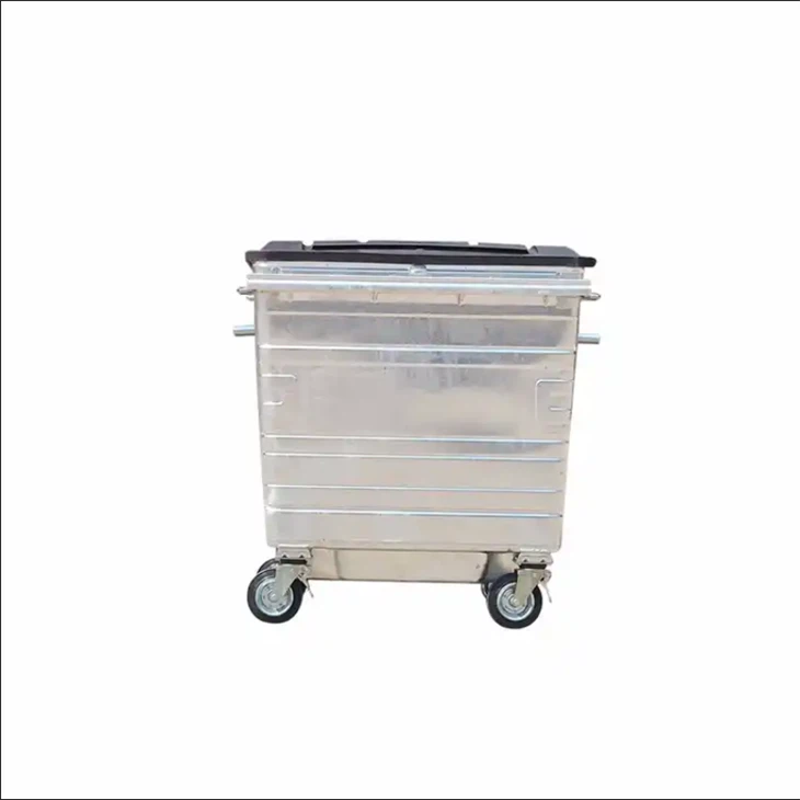 Galvanized Steel Round Trash Can With Lid