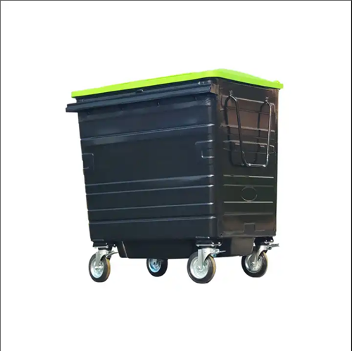 Lixeira quadrada de metal com tampa